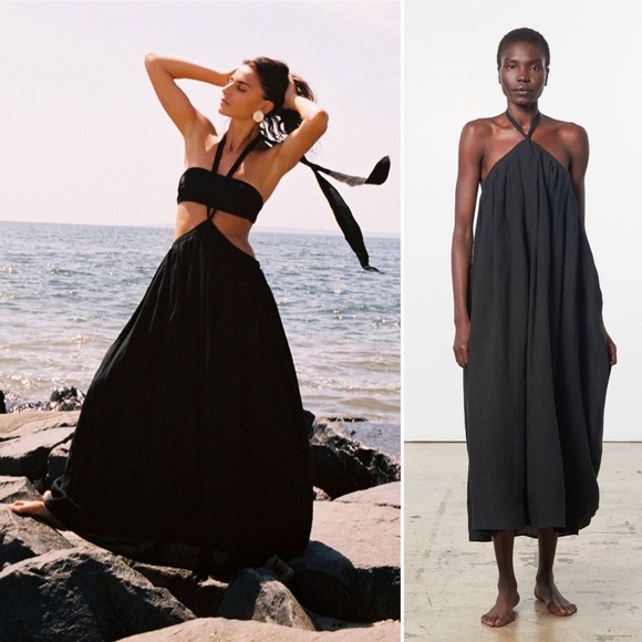 NWT Mara Hoffman Grazielle Skirt Convertable Midi Dress in Black Size Medium - Picture 1 of 12